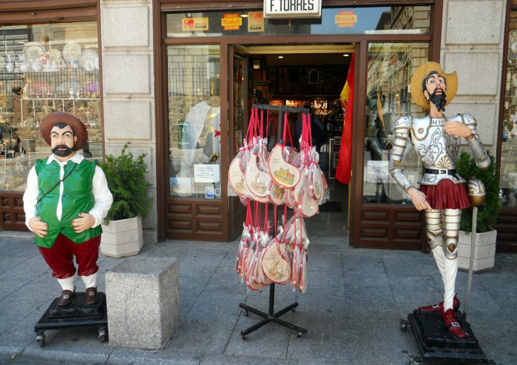 Don Quixote and Sancho Panza outside the gift shop at the Hotel Alfonso VI, Toledo Figures of Don Quixote and Sancho Panza outside the gift shop at the Hotel Alfonso VI, Toledo