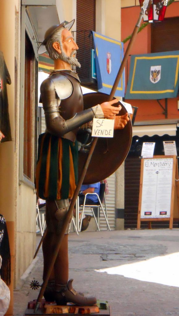 Don Quixote outside a shop in Plaza Solarejo, Toledo. Figure of Don Quixote outside a shop in Plaza Solarejo, Toledo.