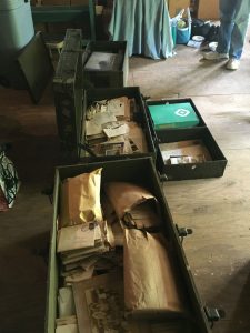 Three footlockers filled with personal letters and memorabilia to sort through