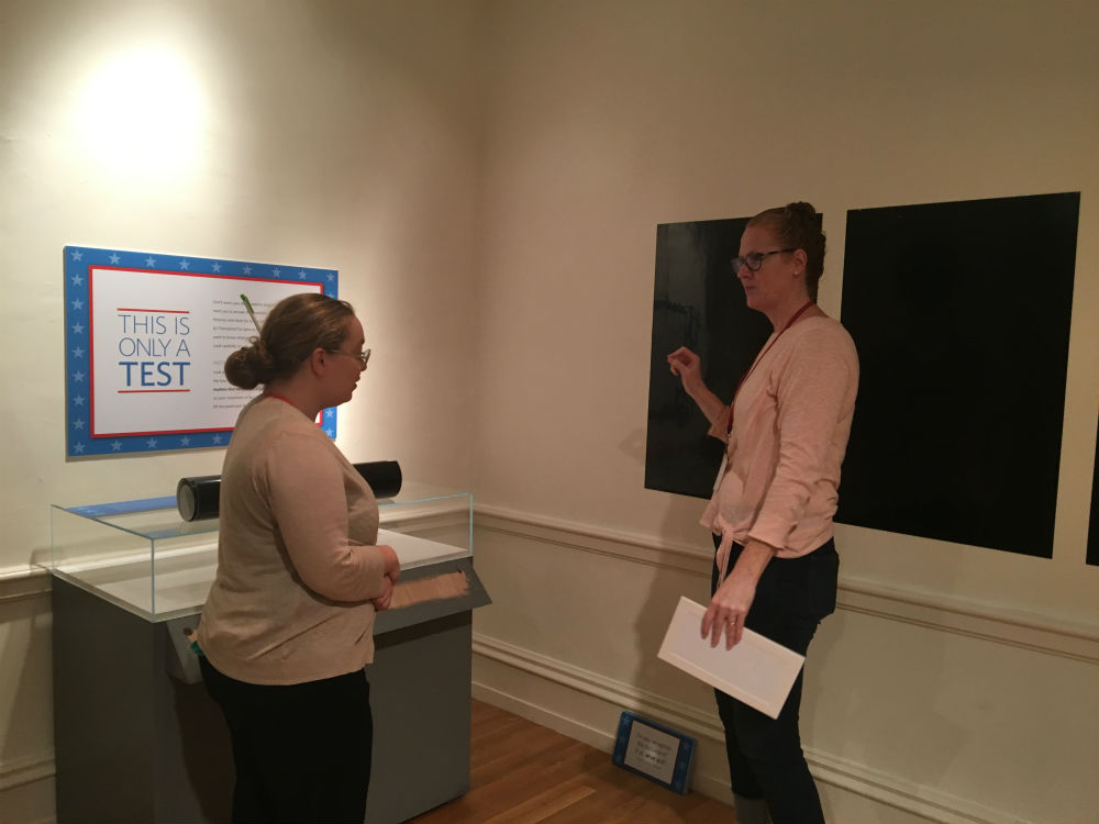 Hope and exhibition designer Casey discuss installation strategy